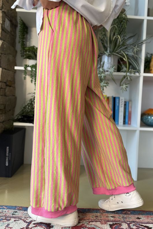 Sunday Morning Demi Bloom Pant Peony Pink / Lime Green